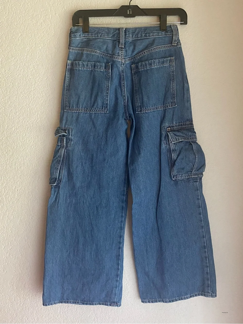 Old Navy Blue Wide-Leg Cargo Jeans for Kids